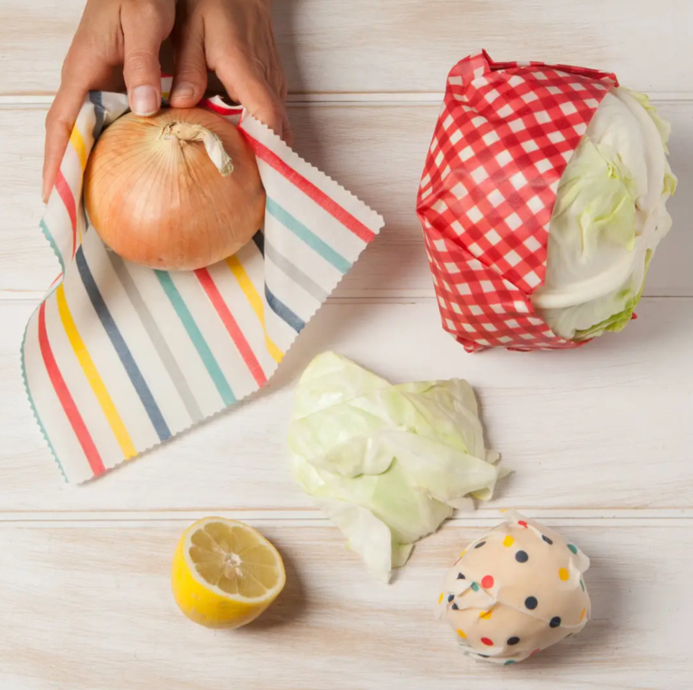Gingham Dot and Stripe Beeswax Wrap Set of 3